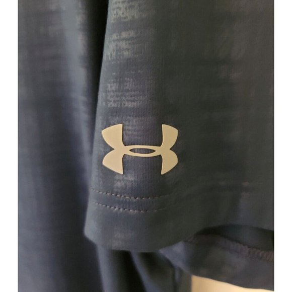 Under Armour Mens Size Large Heat Gear Golf Polo Shirt Blue Short Sleeve Casual - Picture 3 of 10